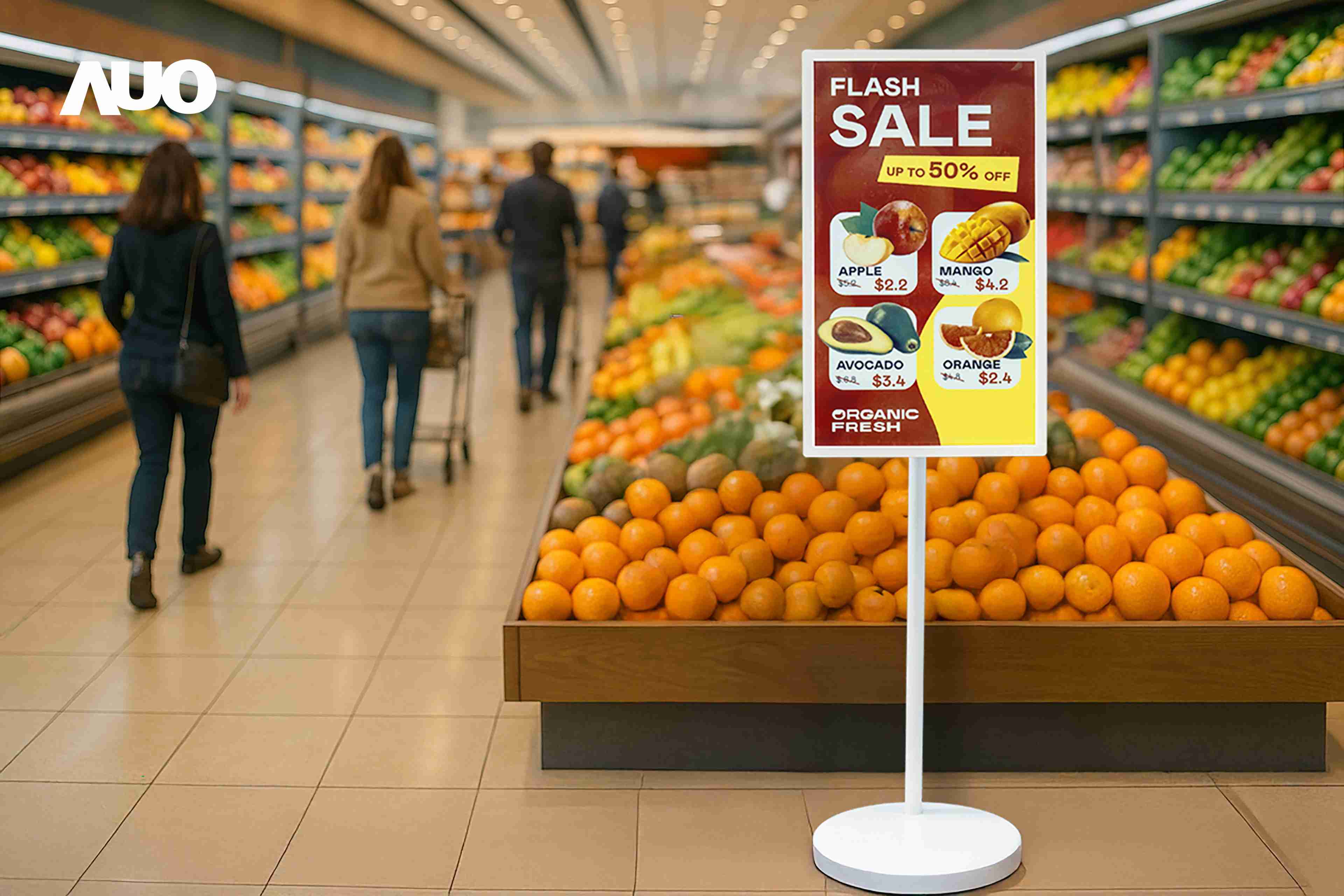 达擎首亮相低功耗、、全彩的〝aecoPost电子纸解决方案〞，，，，仅在更新画面时需要微量的电力驱动，，，，无需布建电线的便捷设计，，，，使其可灵活应用、、随意置放，，，，并可透过云端或行动装置app，，，轻松管理及排程广告内容，，晋升店头营销利器。。。